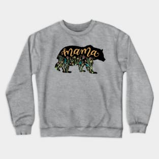 Mama Bear with Wildflowers Pretty Illustration Crewneck Sweatshirt